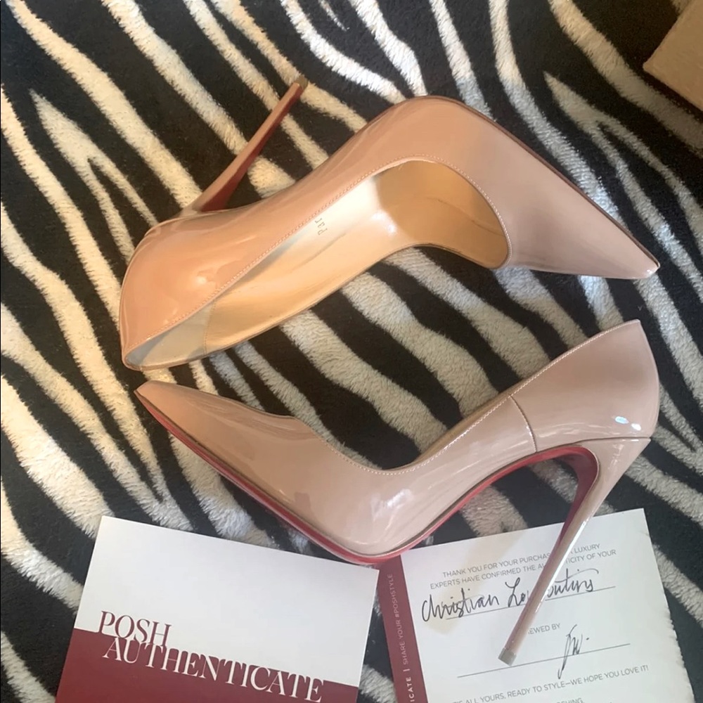 Christian Louboutin (Red Bottoms) So Kate 120 Patent Nude Size 40